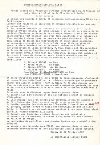 Facsimilé du procès-verbal de la création de la société.